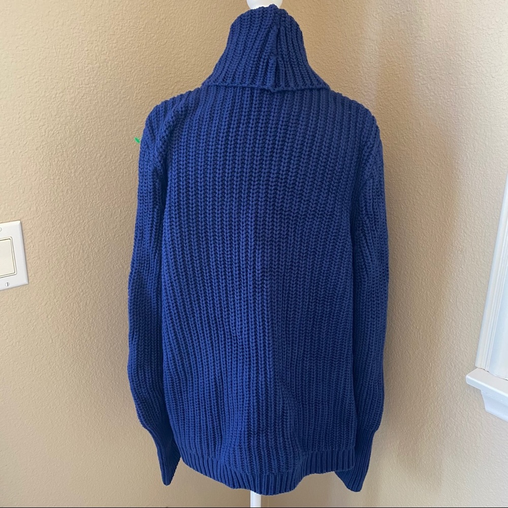 J.Crew | Rib-Stitch Blue Open Front Cardigan - Picture 2 of 6